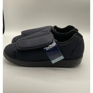Silverts Black Reusable Slippers Size‎ 12 / 2X-Wide Slip-Resistant Sole